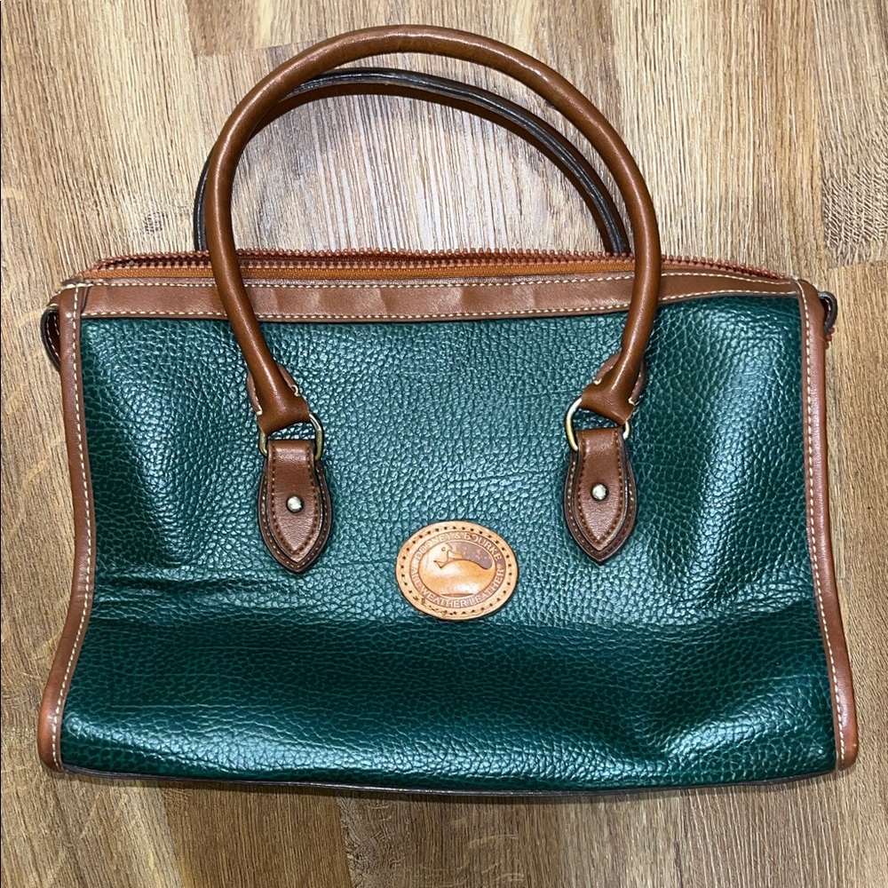 Dooney & Bourke Green and Brown Leather Bag